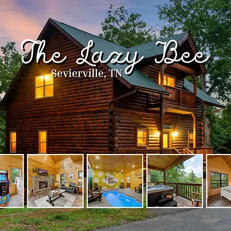 The Lazy Bee - Mountain Views, Pool, Hot Tub & Games For All